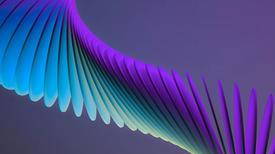 Abstract purple and blue 3D wave render